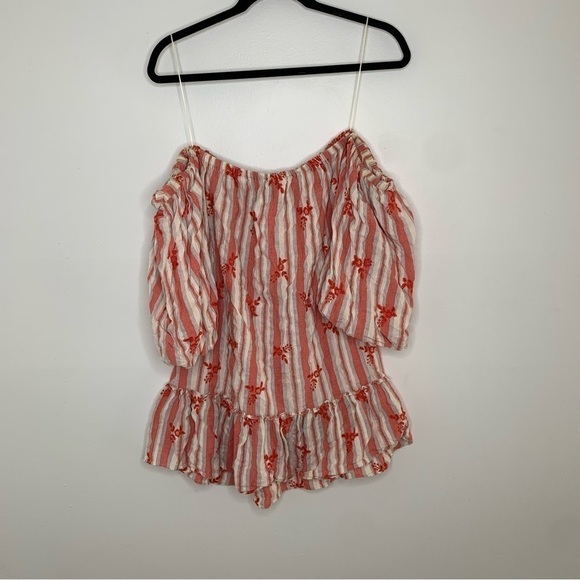 Misa Los Angeles coral floral acel off the shoulder mini dress - Picture 8 of 9